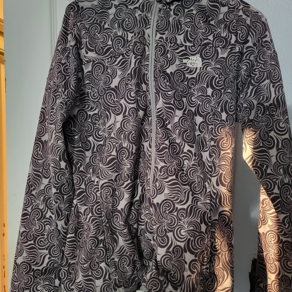 The North Face Black and Gray Swirl Light Jacket